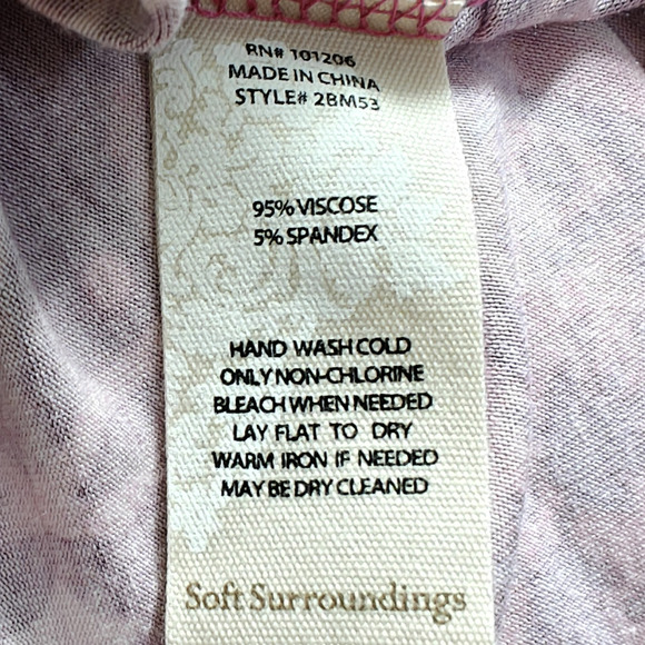 Soft Surroundings Mixed Print Maxi Dress Size Medium Pink Purple Stretch Beachy - Picture 9 of 10